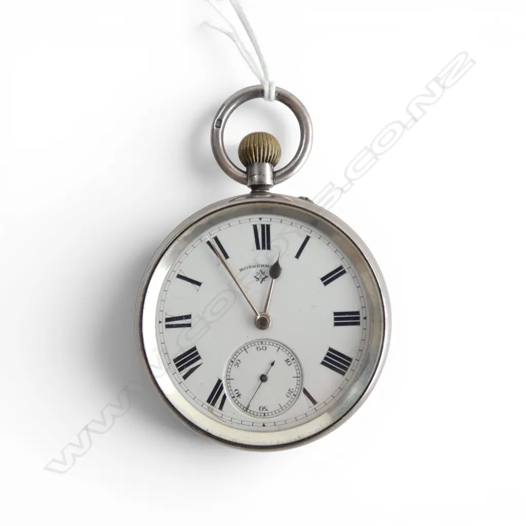 SILVER CASED ROTHERHAM POCKET WATCH, Birmingham 1911, running Image 1++
