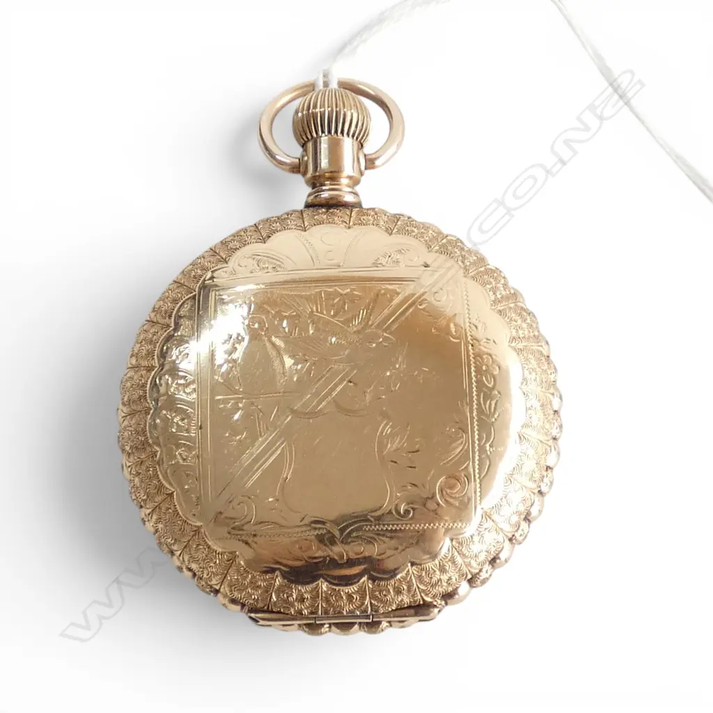 GOLD PLATED ELGIN FULL HUNTER POCKET WATCH, 132gm, case engraved Image 1++