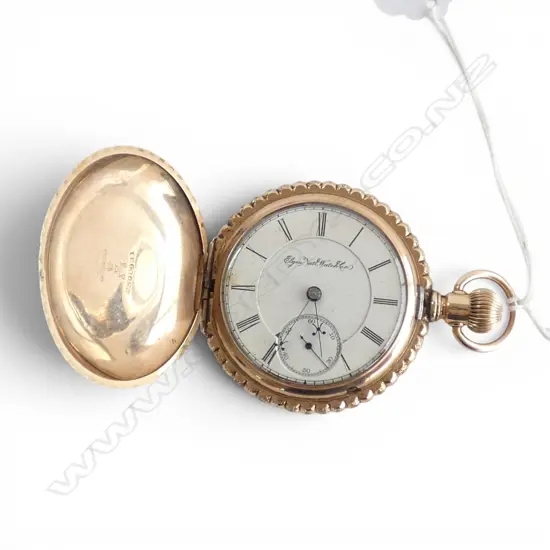 GOLD PLATED ELGIN FULL HUNTER POCKET WATCH, 132gm, case engraved