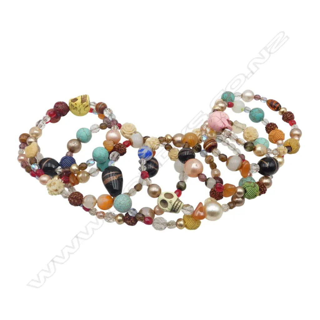 MULTI STRAND STRETCH BRACELET WITH NUMEROUS BEADS (can be taken apart and reworked) Image 1++