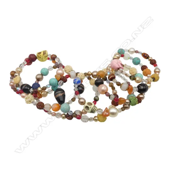 MULTI STRAND STRETCH BRACELET WITH NUMEROUS BEADS (can be taken apart and reworked)