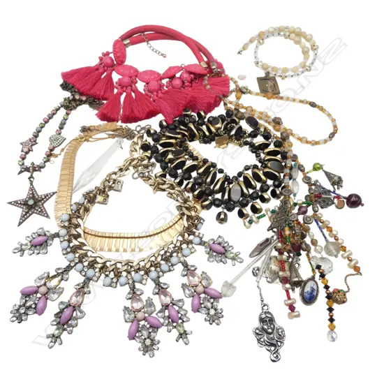 BAG OF ASSORTED COSTUME NECKLACES