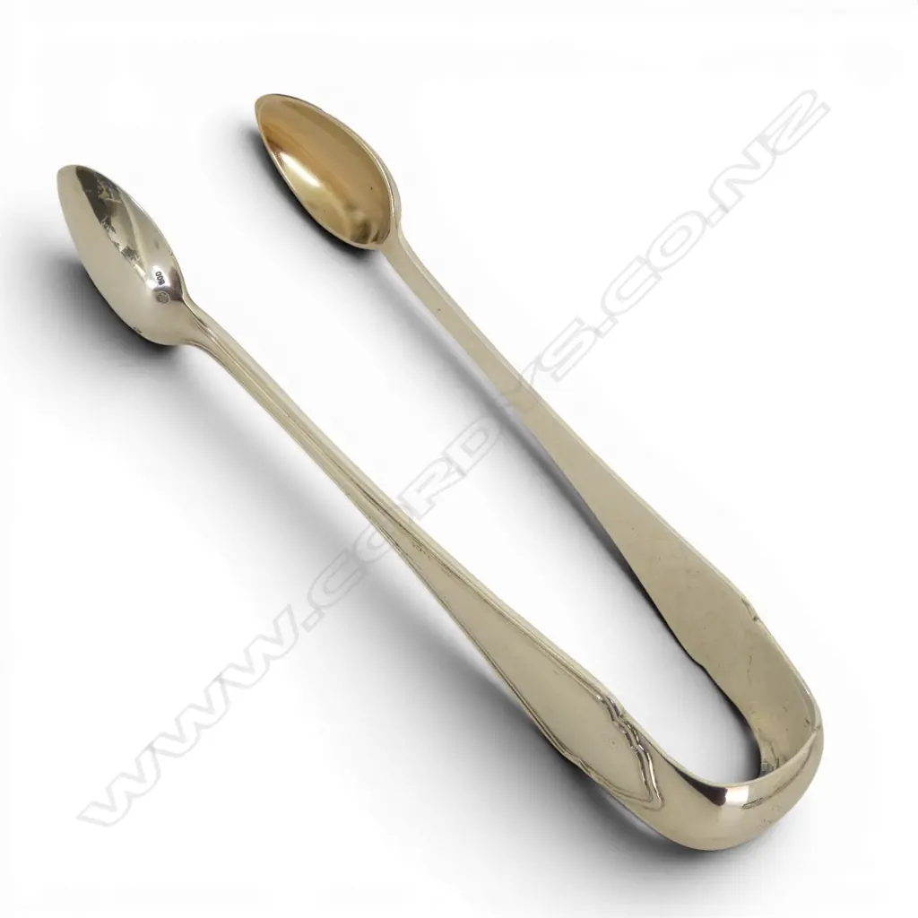 AUSTRIAN 800 SILVER TONGS GILT BOWLS MAKER ALEXANDER STURM 52.5GMS Image 1++