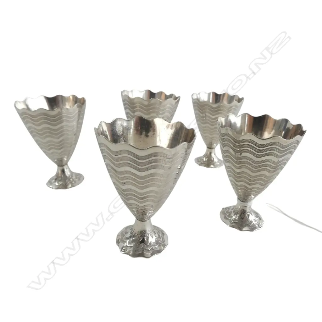 5X OTTOMAN EMPIRE 900 SILVER ZARF CUPS 162.7GMS Image 1++