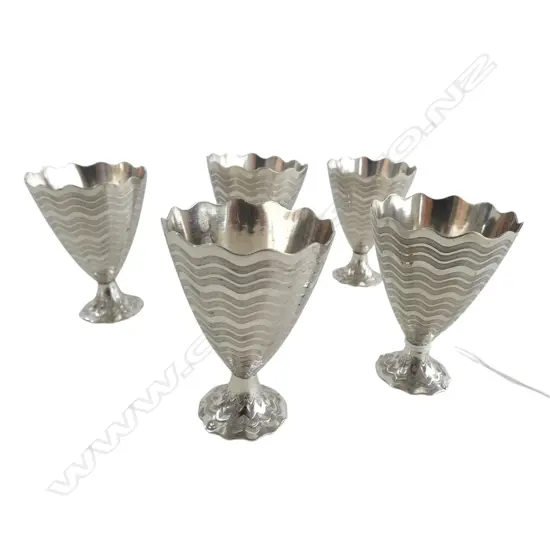5X OTTOMAN EMPIRE 900 SILVER ZARF CUPS 162.7GMS