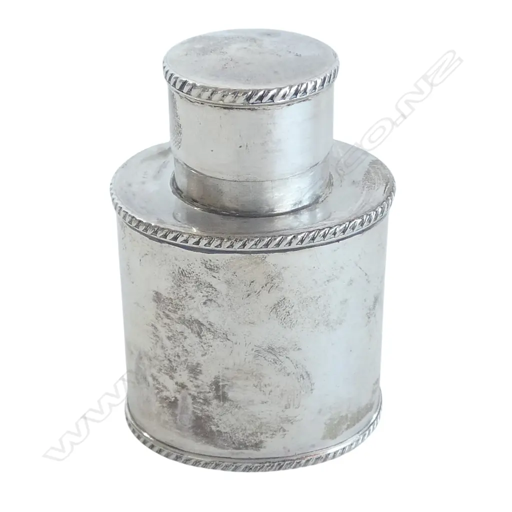 STG SILVER TEA CADDY, SHEFFIELD 1897, 77gms Image 1++