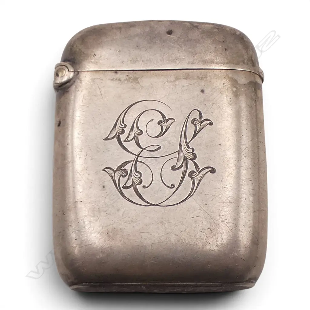 STG SILVER PLAIN VESTA. Birmingham 1899. 31gms Image 1++