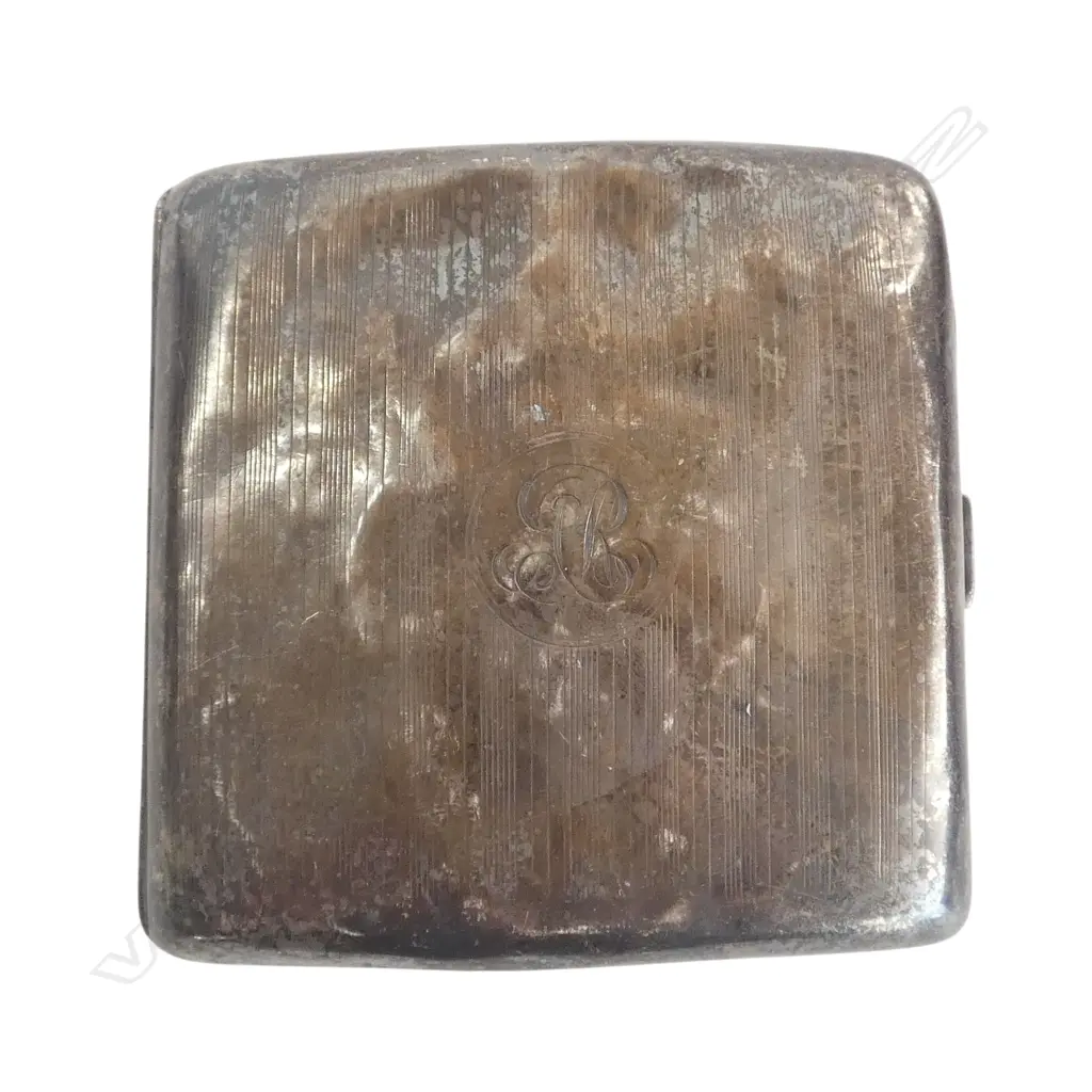 STG SILVER CIGARETTE CASE, 77gms VERY DENTED Image 1++