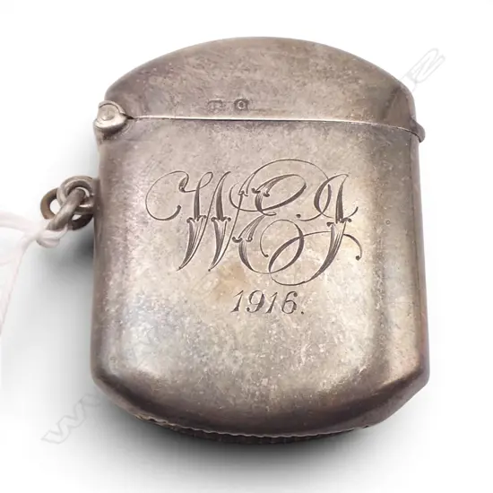 STG SILVER PLAIN VESTA W SUSPENSION LOOP Birmingham 1913. 24.8gms