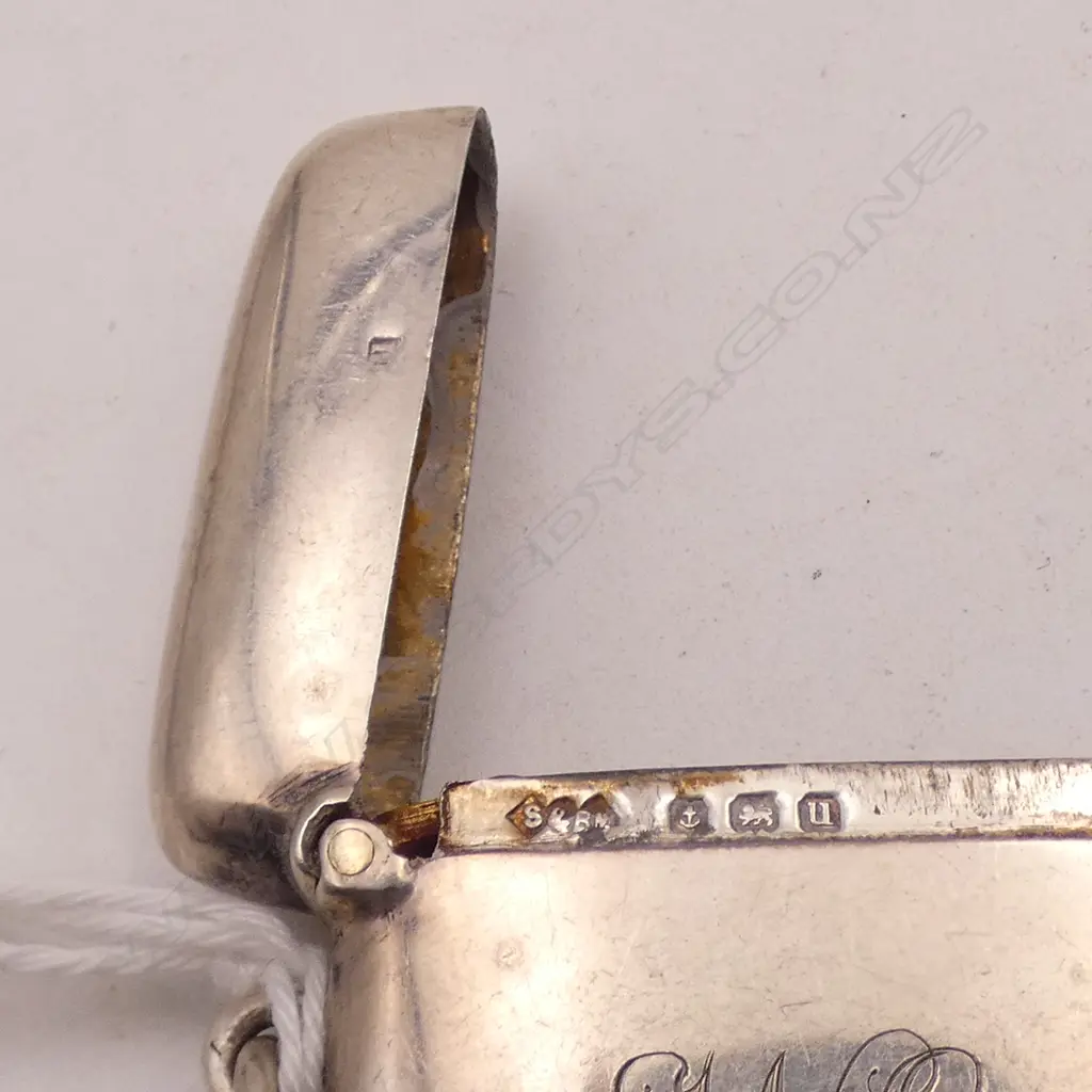 STG SILVER PLAIN VESTA W SUSPENSION LOOP Birmingham 1919. 27.5gms Image 1++