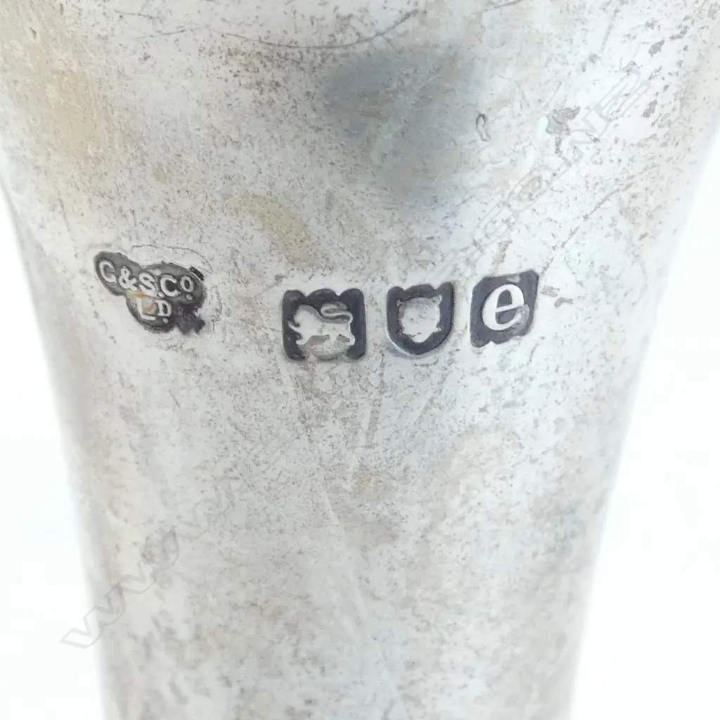 PR STG SILVER TRUMPET VASES, LONDON 1900, WEIGHTED 396gms TW  Image 1++