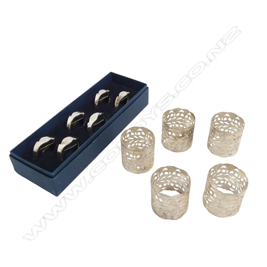 6 WATERFORD NAPKIN RINGS + 5 SILVER PLATE NAPKIN RINGS  Image 1++