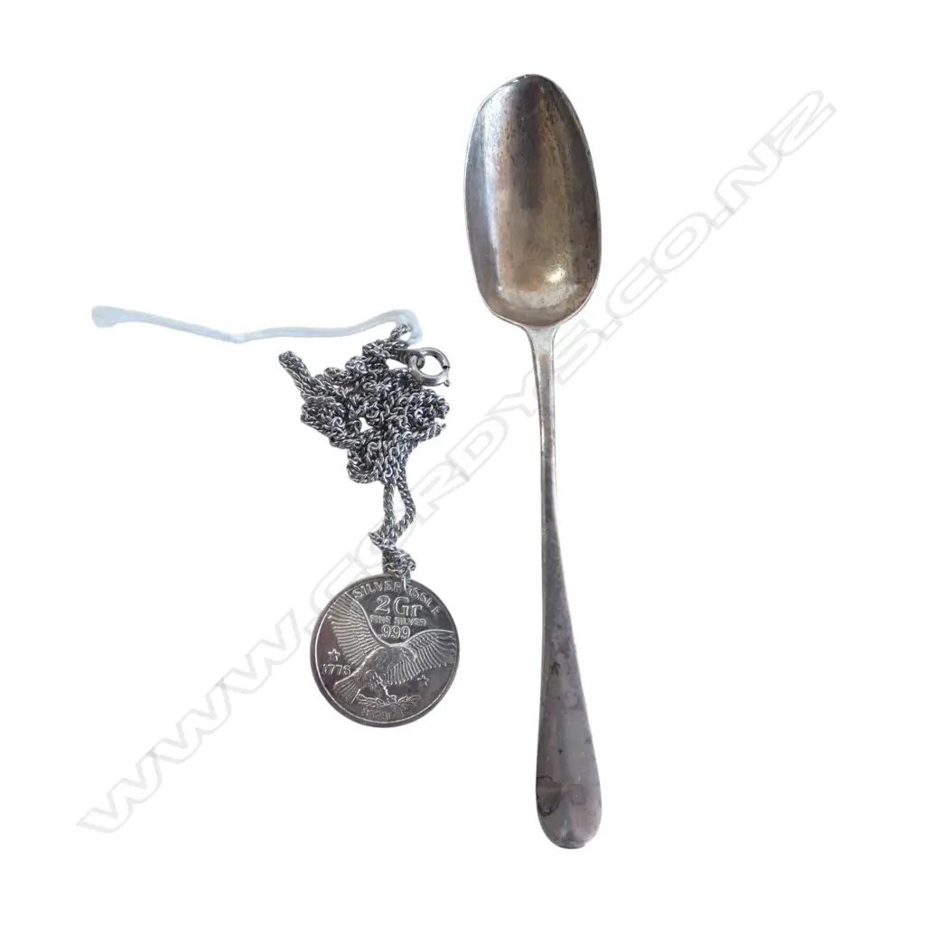 STG SILVER TEASPOON 9.8gms + .999 SILVER PENDANT 2gms Image 1++