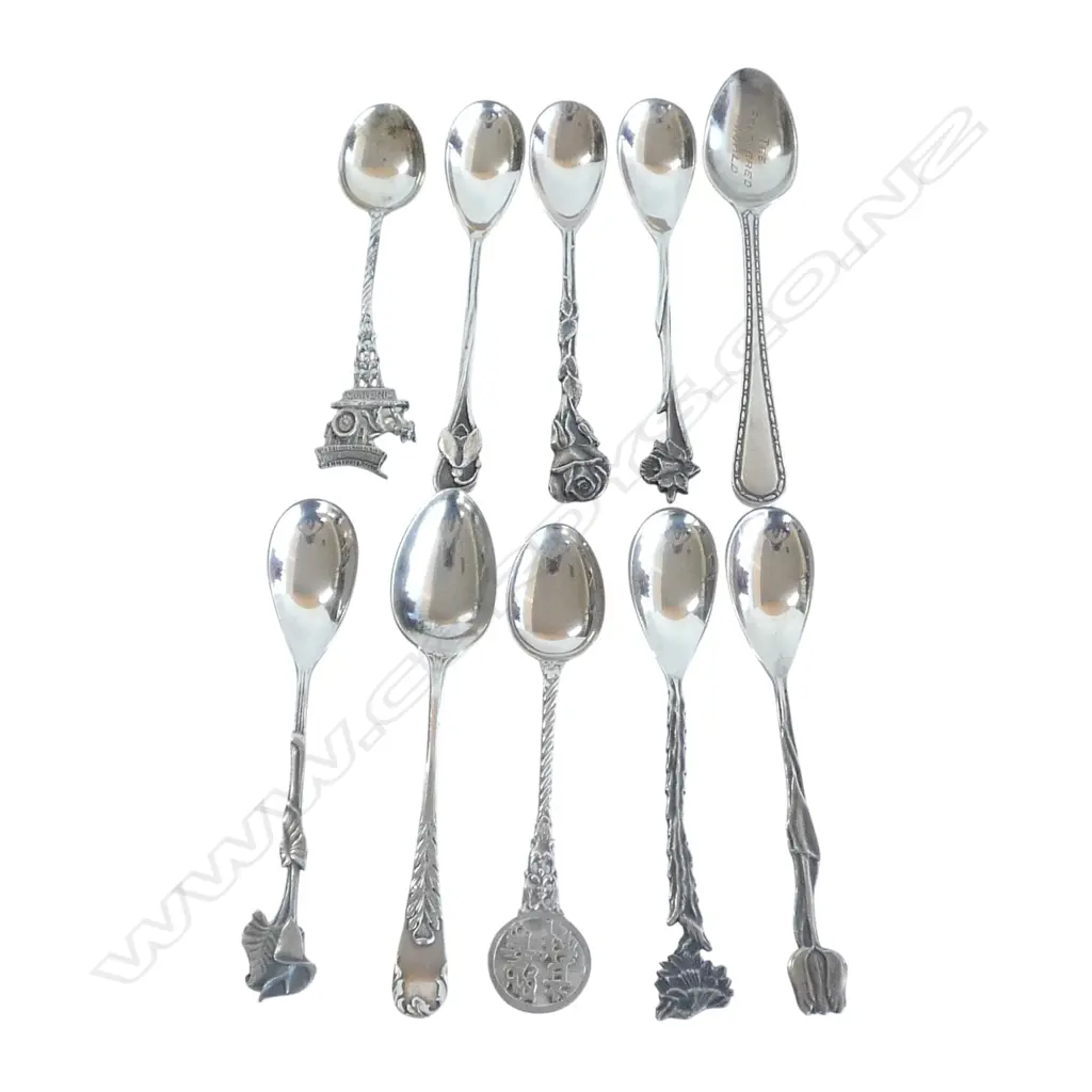 3 STG SILVER SPOONS 39gms + 7 OTHER SPOONS Image 1++
