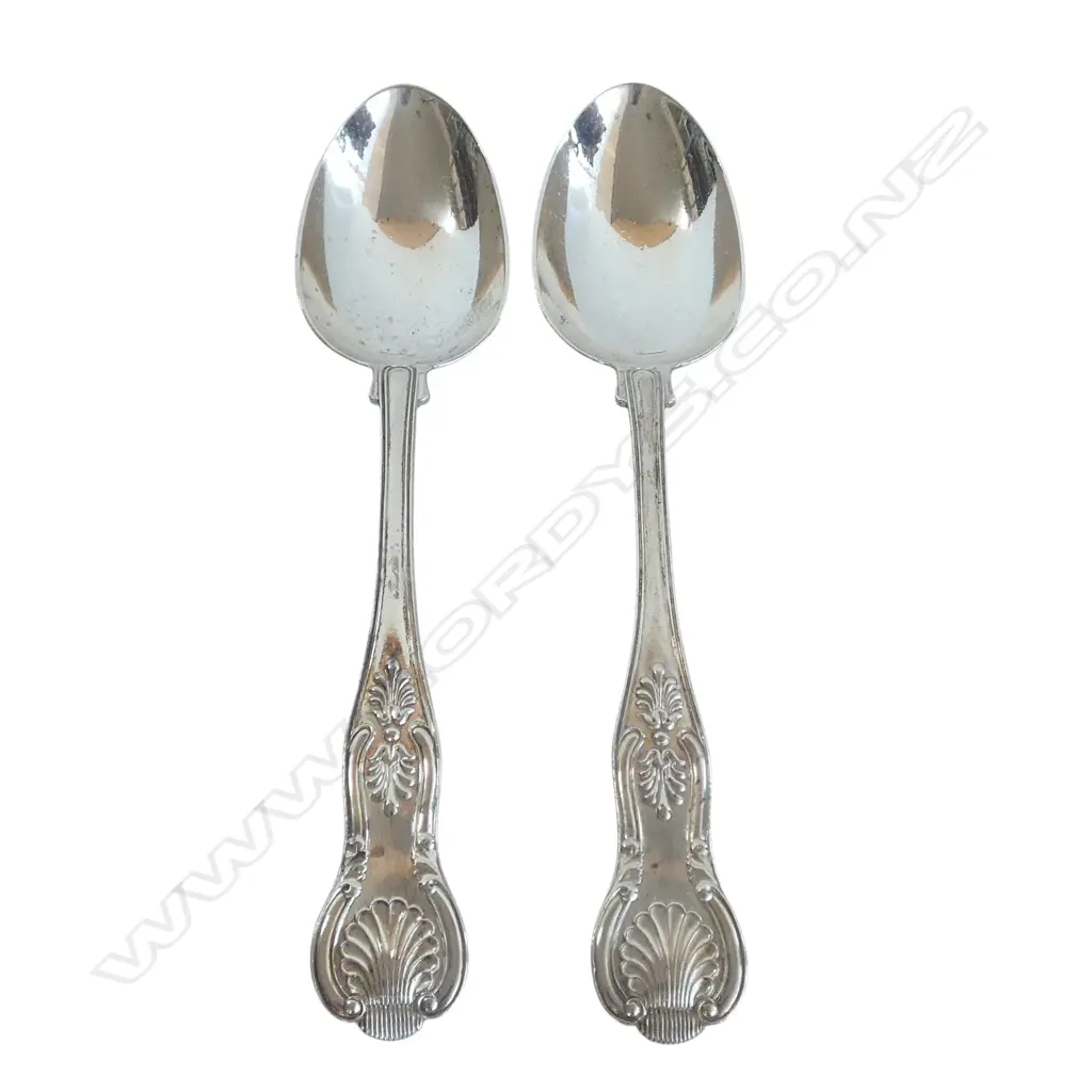 PR STG SILVER KINGS PATTERN TABLE SPOONS, FRANCIS HIGGINS III, LONDON 1861 L.220mm 214gms  Image 1++