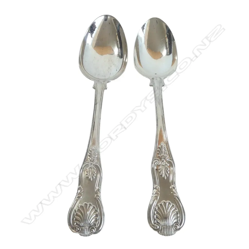 PR STG SILVER KINGS PATTERN TABLE SPOONS, LONDON 1853 L.220mm 202gms  Image 1++