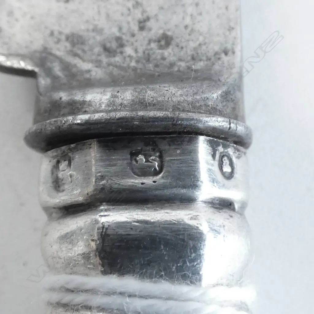 6 GEORGIAN STG SILVER KINGS PATTERN DINNER KNIVES L.280mm Image 1++