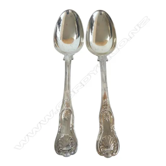 PR STG SILVER KINGS PATTERN TABLE SPOONS, LONDON 1827 L.220mm 218gms 