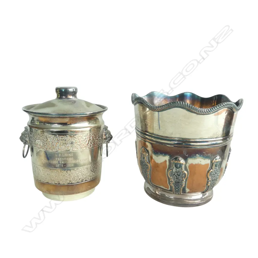 2 SILVER PLATED ICE/WINE BUCKETS H.200mm Image 1++
