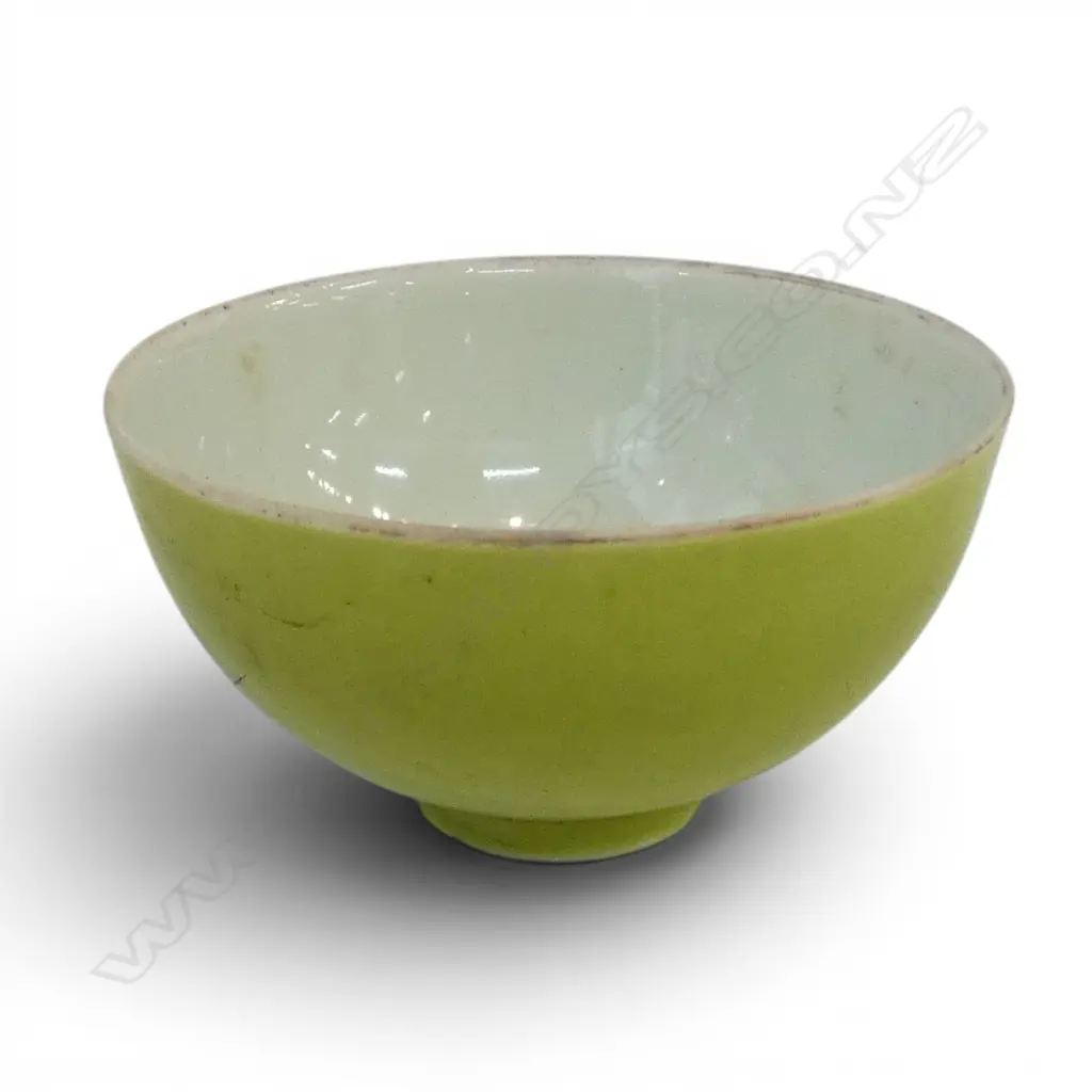 CHINESE GREEN GLAZED TEA CUP 80mm dia + BOX Image 1++