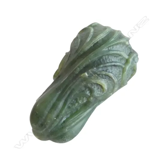 ORIENTAL CARVED JADE BOK CHOY H.70mm