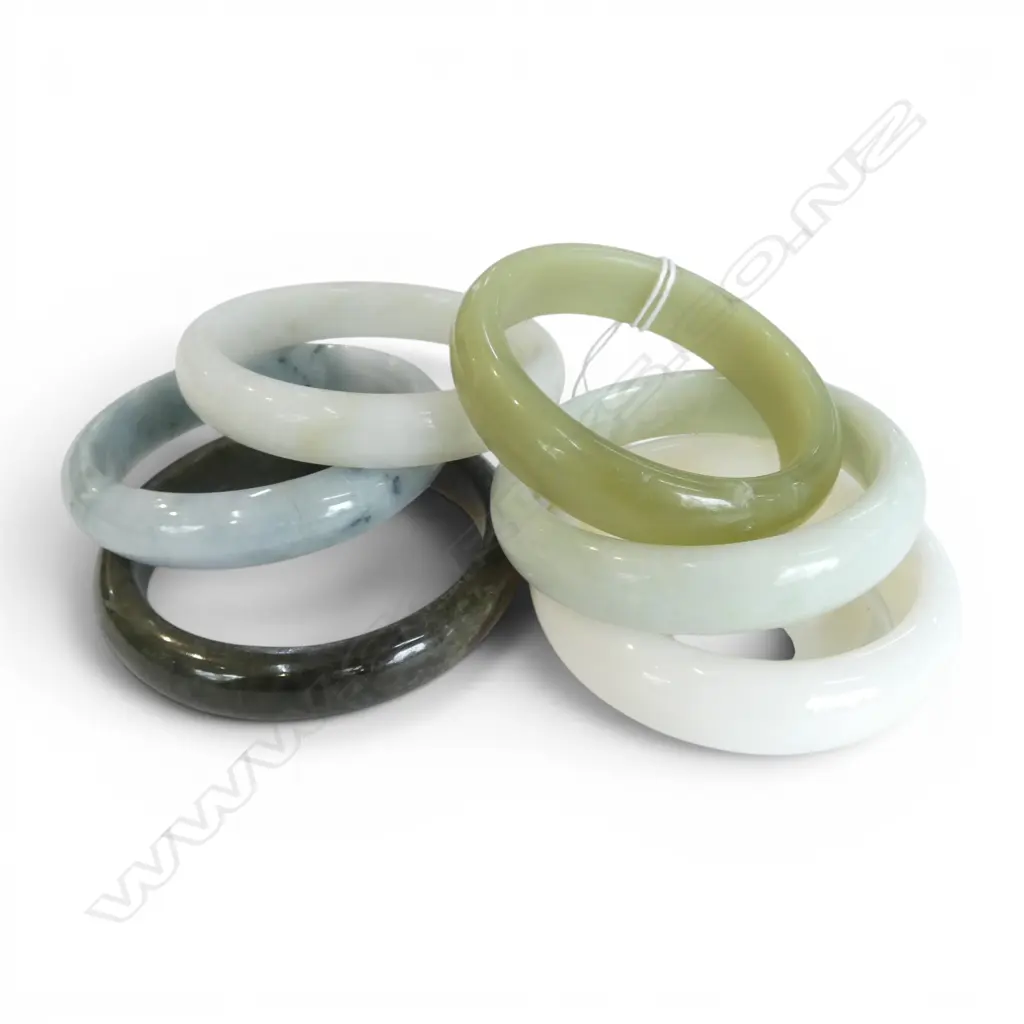6 JADE BANGLES 65mm int. dia. Image 1++