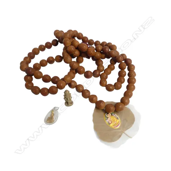 BODHI PRAYER BEADS, BODHI LEAF + 2 AMULETS
