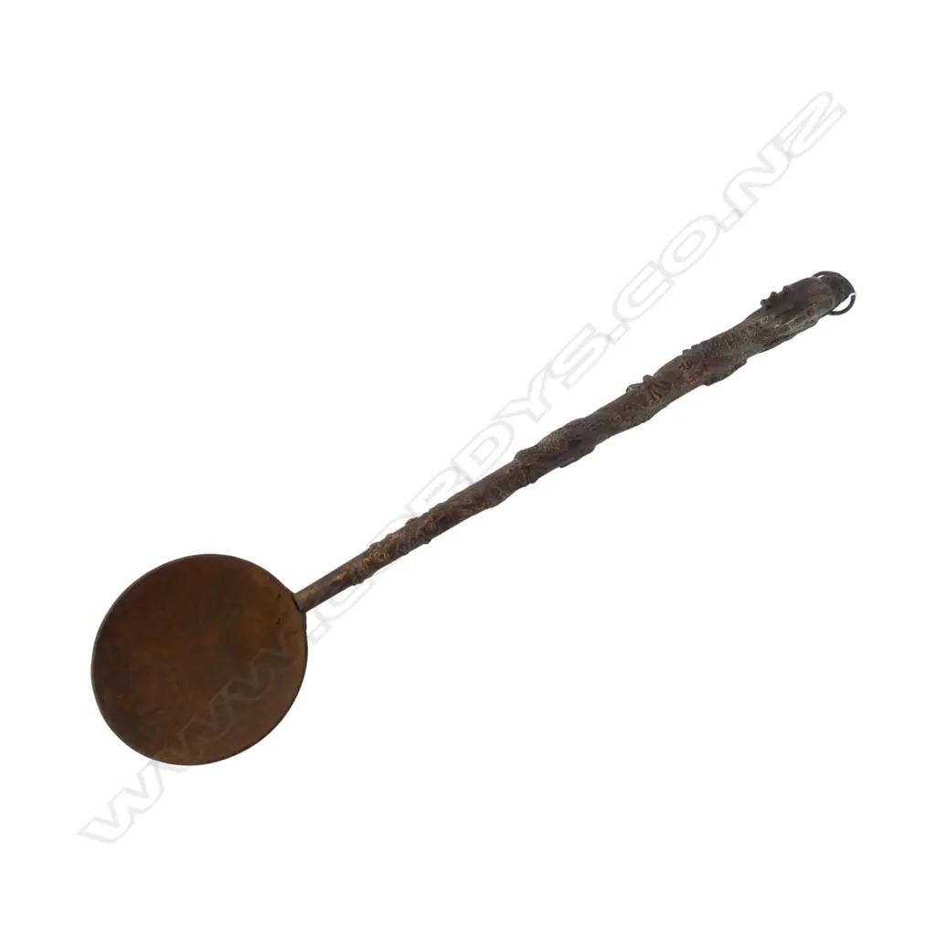 ORIENTAL LADLE w. GILT METAL HANDLE L.570mm Image 1++