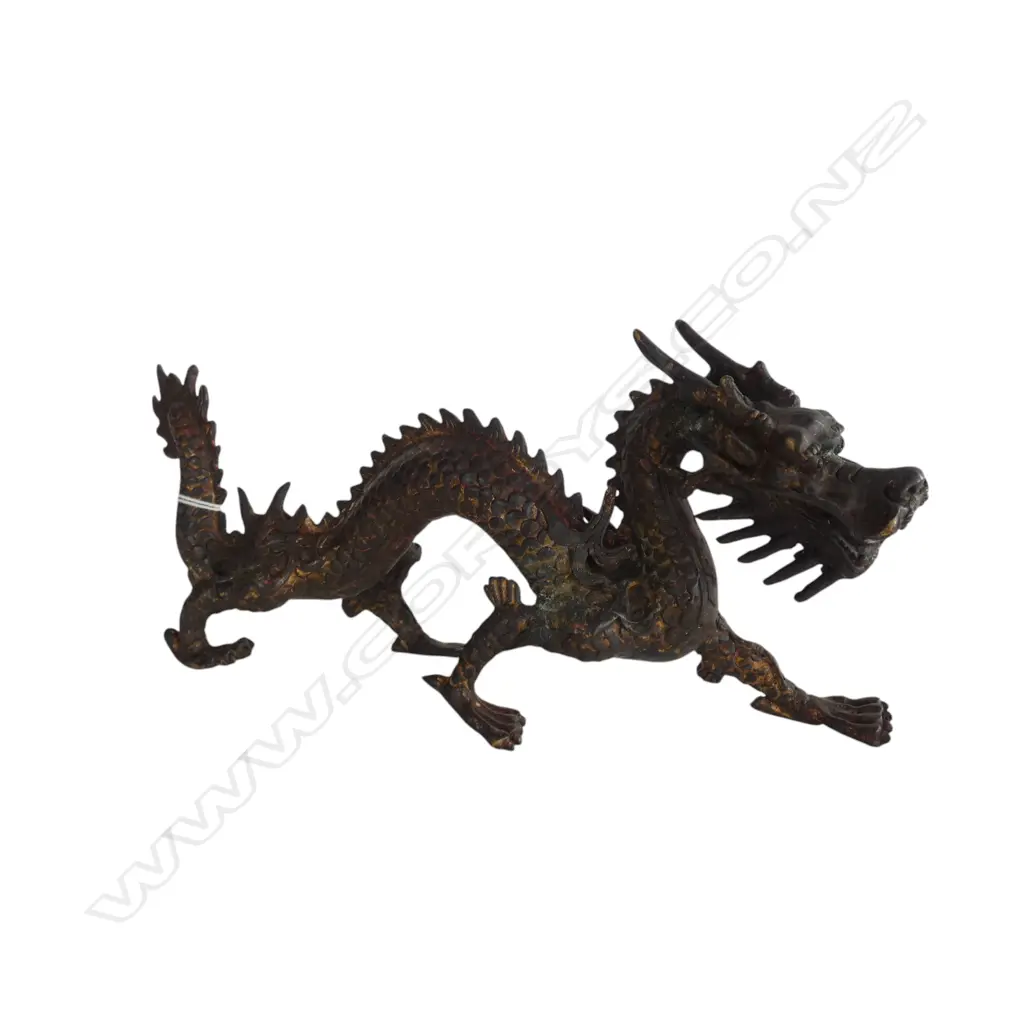 ORIENTAL GILT METAL DRAGON L.260mm Image 1++
