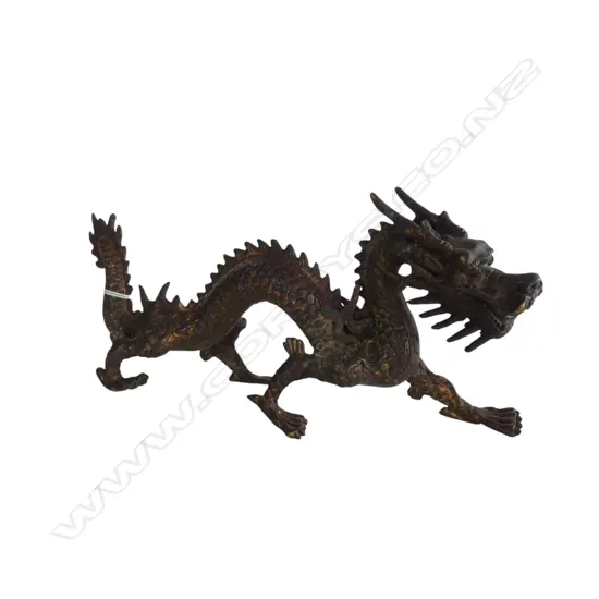 ORIENTAL GILT METAL DRAGON L.260mm