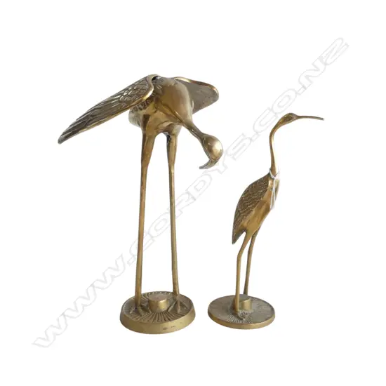 2 BRASS CRANE BIRDS H.310mm