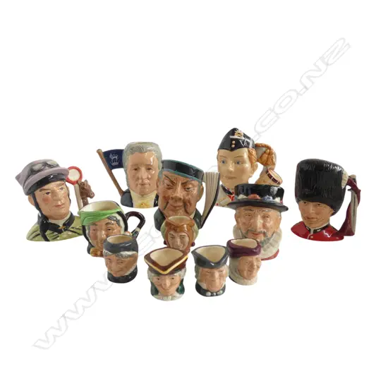 12 MEDIUM & TINY RD CHARACTER JUGS 