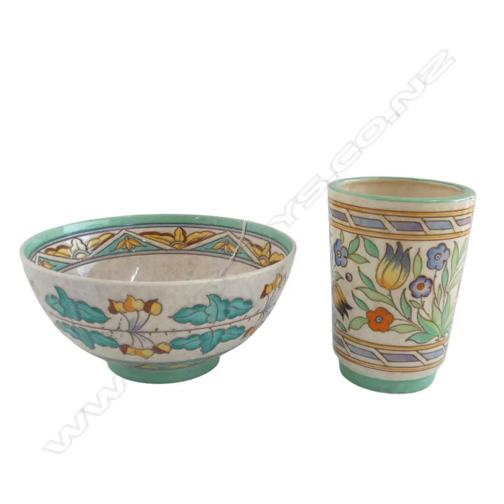 CHARLOTTE RHEAD VASE & BOWL H.155mm Image 1++