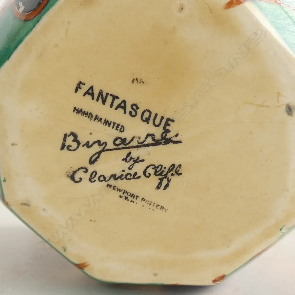 CLARICE CLIFF BIZARRE FANTASQUE SMALL TABLE JARDINIERE (faulted) Dia. 105mm Image 1++