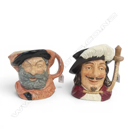 2 LARGE SIZE RD CHARACTER JUGS PORTHOS  & FALSTAFF H190MM