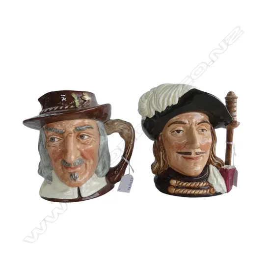 2 LARGE SIZE ROYAL DOULTON CHARACTER JUGS IZAAK WALTON & ARAMIS H160MM
