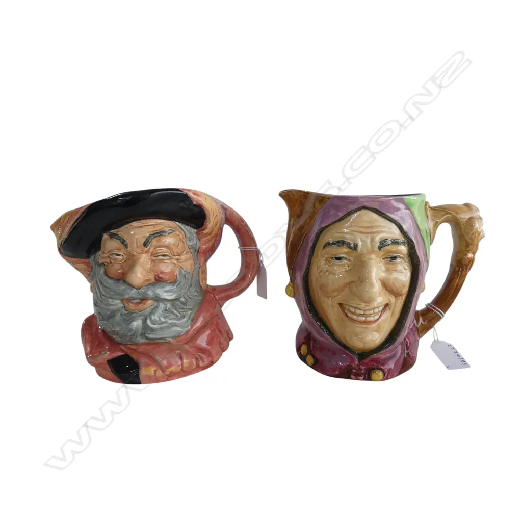 2 LARGE SIZE ROYAL DOULTON CHARACTER JUGS FALLSTAFF &THE JOKER H150MM Image 1++