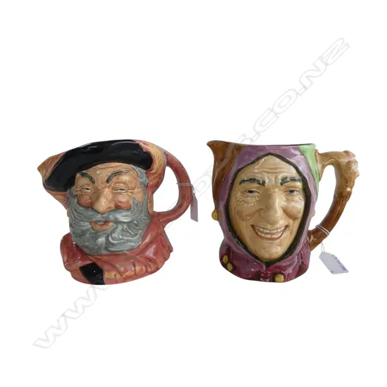 2 LARGE SIZE ROYAL DOULTON CHARACTER JUGS FALLSTAFF &THE JOKER H150MM