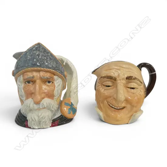 2 LARGE SIZE RD CHARACTER JUGS  DON QUIXOTE & JAMER JOHN H160MM