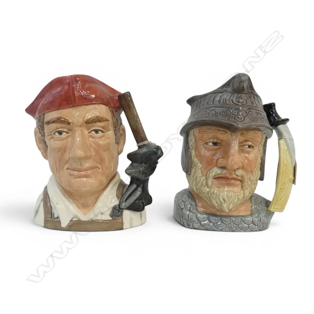 2 LARGE SIZE RD CHARACTER JUGS GLADIATOR  & BLACKSMITH H190MM Image 1++