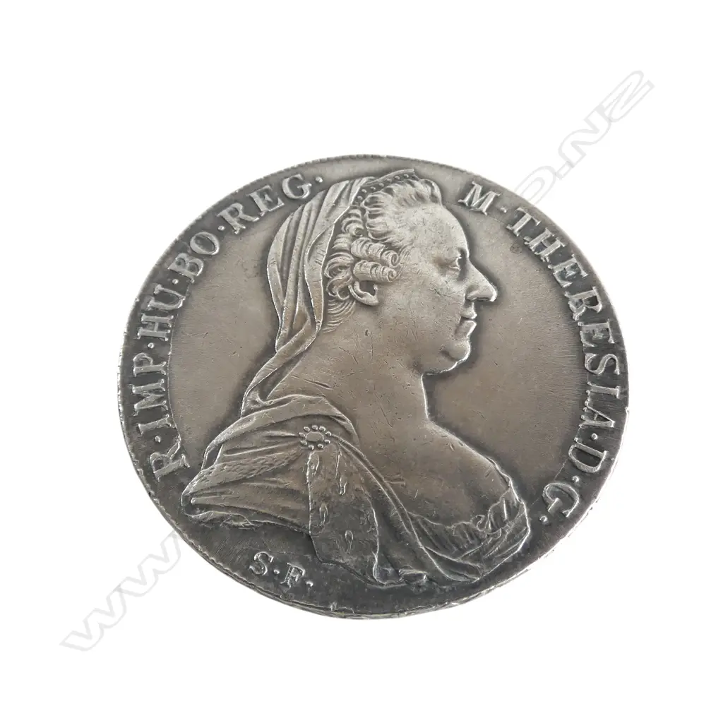 SILVER MARIA THERESA THALER 1780 COIN, 28gm, S.F. Schöbl and Füger Vienna Mint Image 1++