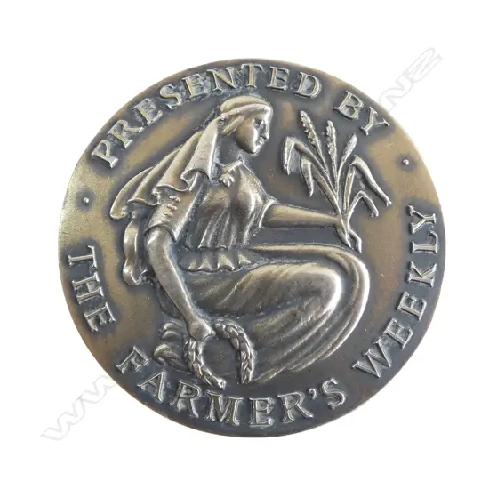 SILVER MEDALLION PRESENTED by FARMER'S WEEKLY, HALLMARKED, INCLDS STH AFRICAN MINT, 24.67gm