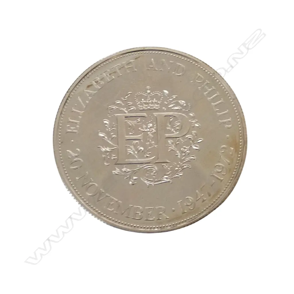 ASST. COINS INCL. 28gm STG SILVER COIN Elizabeth & Philip 1947-72 COMM. COIN Image 1++