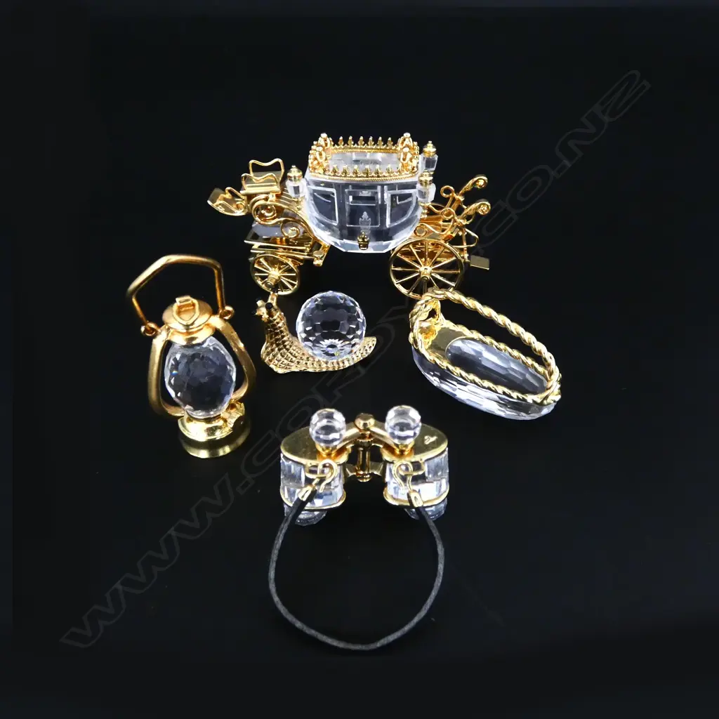 5 PCS SWAROVSKI GOLD PLATED CRYSTAL 'MEMORIES SERIES' Image 1++
