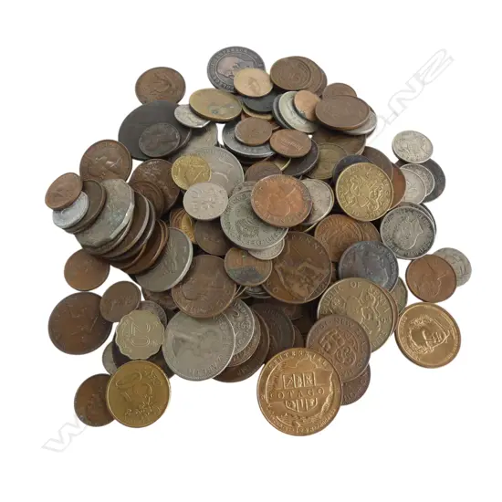 JAR OLD COPPER & SILVER COINS