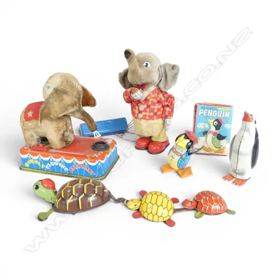 5 WIND UP TOYS INCL. TURTLES L.290mm