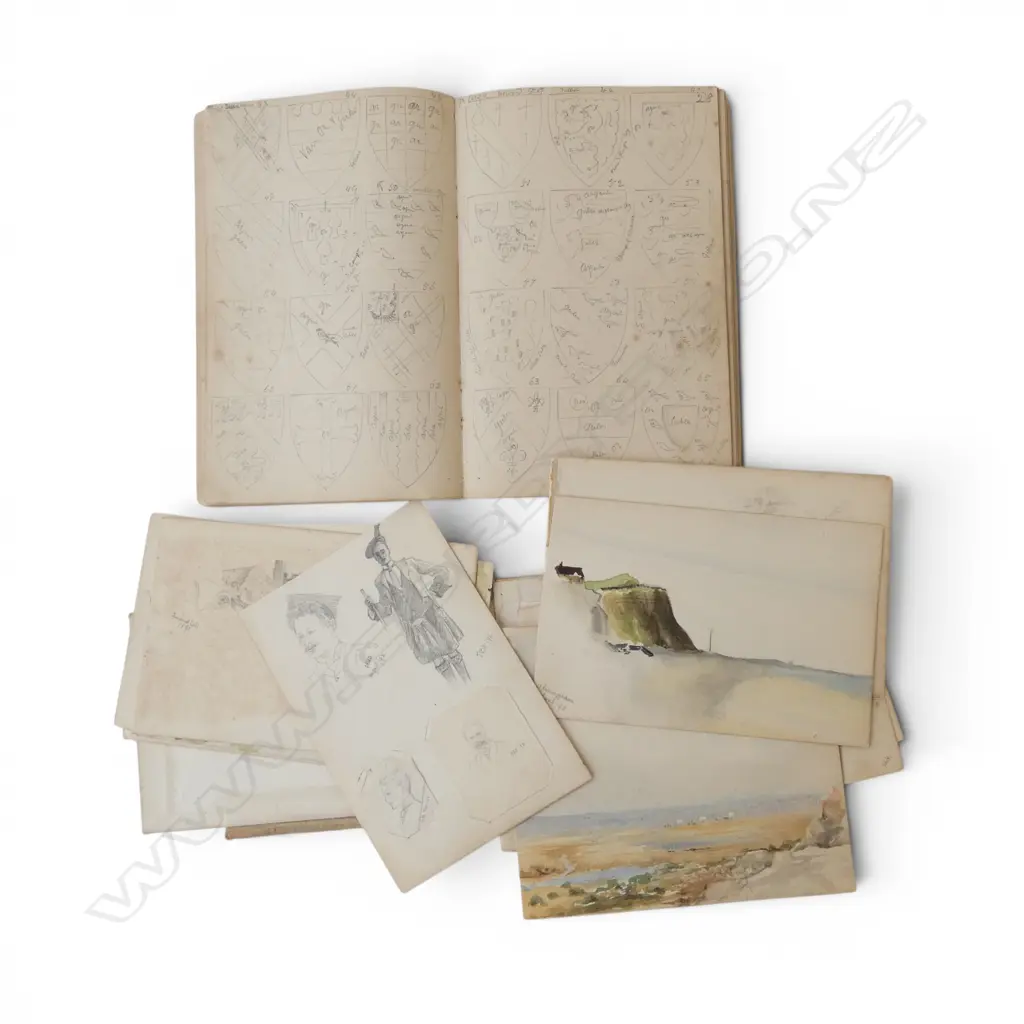 2 SKETCH BOOKS; 1 w. ARCHITECTURAL DETAILS Image 1++