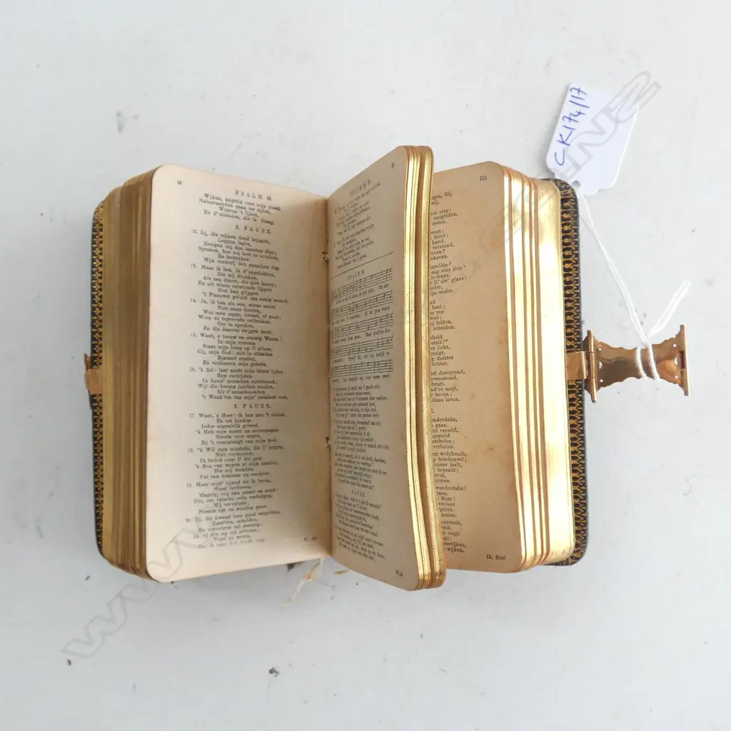 1918 DUTCH BIBLE w. 14CT GOLD CLASP 115x70mm Image 1++