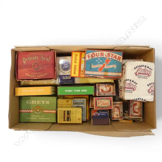 ASST. VINTAGE TABACCO BOXES, MATCHES ETC
