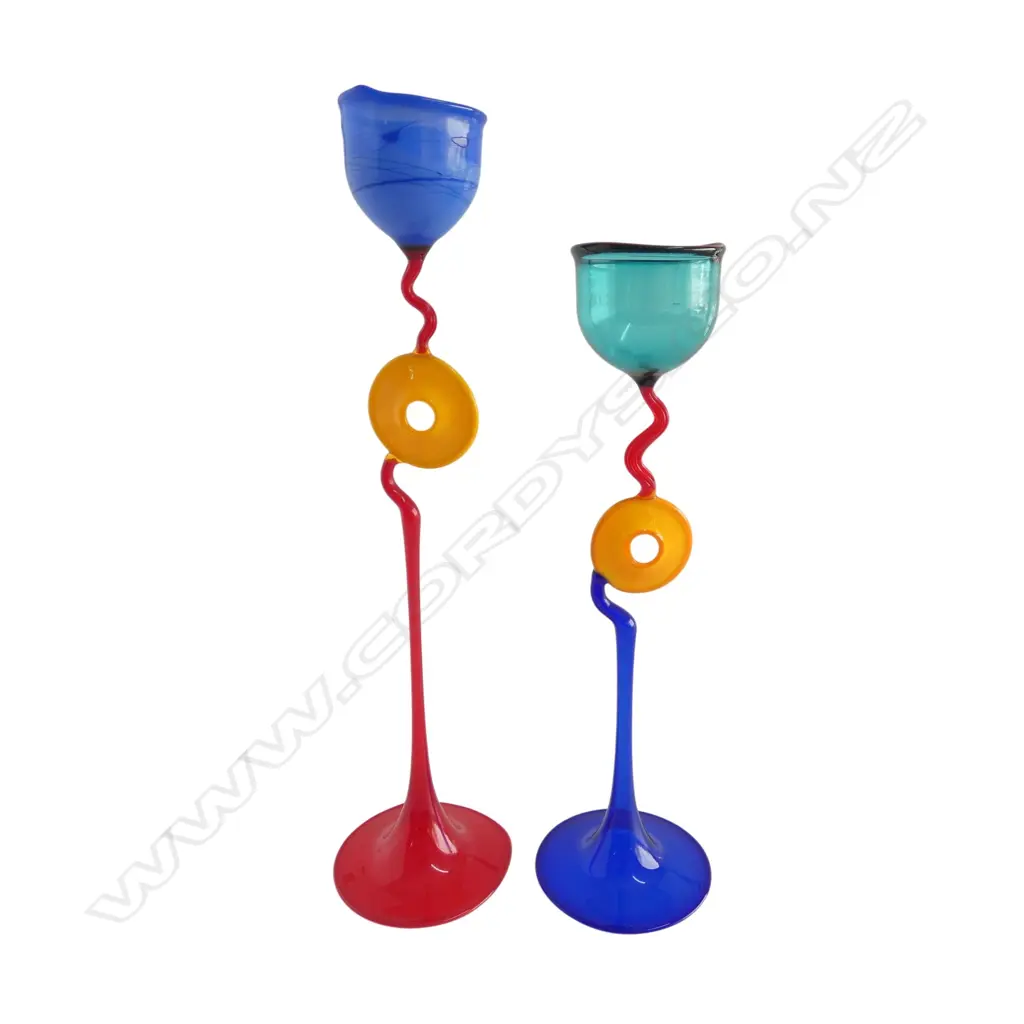 2 Wolfgang Engel (Sunshine Coast Hinterland. Queensland)  2012 Art Glass tall glass sculptures. H.350 & 295mm Image 1++